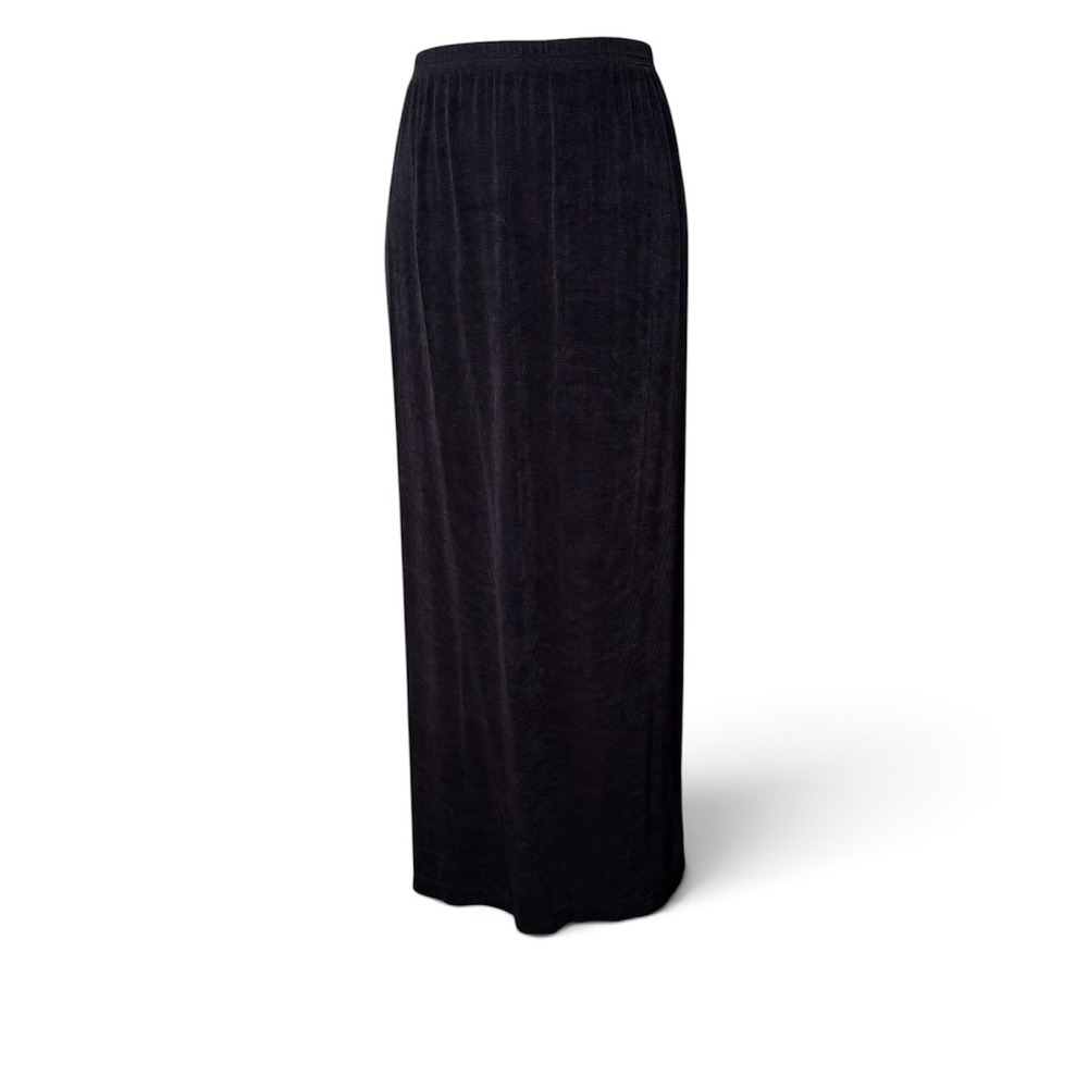 Simply Great Women Size 1 Dark Navy Blue Maxi Skirt Slinky Knit Elastic Waist